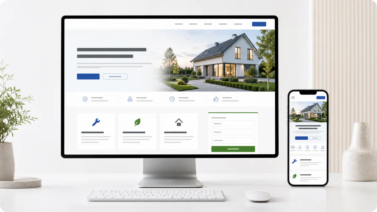 Service-Website mit klarer Anfrageführung