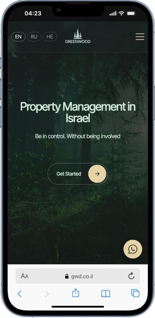 Projektansicht 2: GreenWood: Mehrsprachige WordPress-Website für Immobilienverwaltung